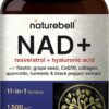 NatureBell NAD+ 11 em 1 Complexo 1.500 mg - Suplemento Vegano com Resveratrol e CoQ10