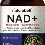 NatureBell NAD+ 11 em 1 Complexo 1.500 mg - Suplemento Vegano com Resveratrol e CoQ10