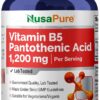 NusaPure Ácido Pantotênico Vitamina B5 1200mg - Suporte à Saúde Metabólica e Energética