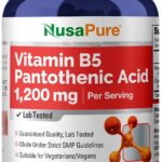 NusaPure Ácido Pantotênico Vitamina B5 1200mg - Suporte à Saúde Metabólica e Energética