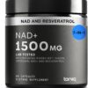 Toniiq Liposomal NAD+ 1500 com Resveratrol – 60 Cápsulas