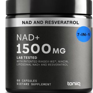 Suplemento Toniiq Liposomal NAD+ e Resveratrol 1500mg - Aumente sua Energia e Vitalidade