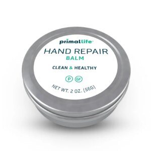 Reparador de Mãos Sem Fragrância Primal Life Organics 2 oz - Hidratação e Reparação Eficiente da Pele Danificada