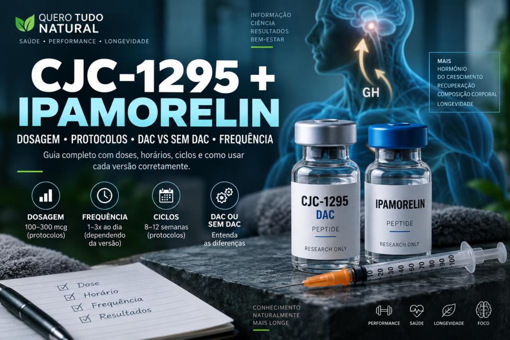 CJC-1295 + Ipamorelin: Dosagem, Protocolos, DAC vs Sem DAC e Frequência