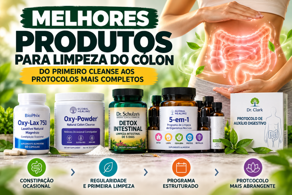 Melhores Suplementos para Limpeza do Cólon: do Primeiro Cleanse aos Protocolos Mais Completos