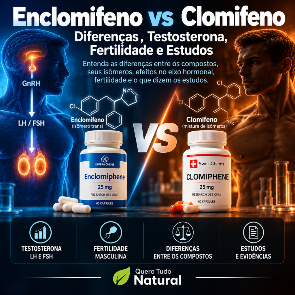 Enclomifeno vs Clomifeno: Diferenças, Testosterona, Fertilidade e Estudos 1 Enclomifeno vs Clomifeno: Diferenças, Testosterona, Fertilidade e Estudos