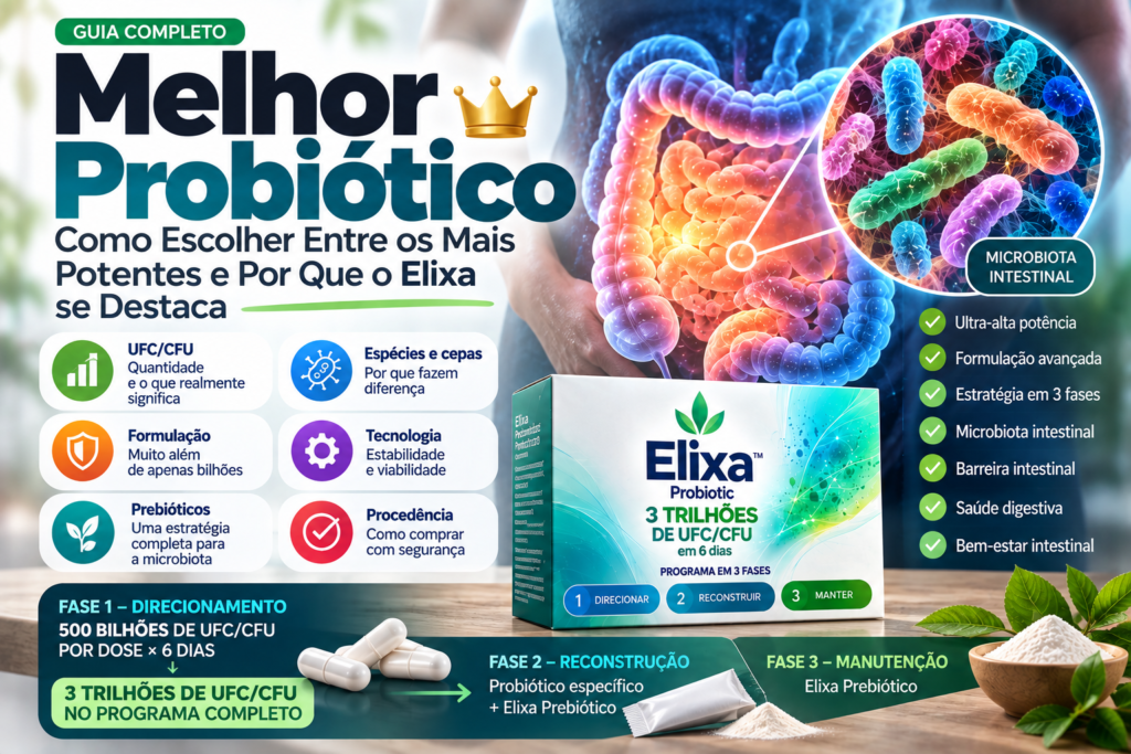 Melhor Probiótico: Como Escolher Entre os Mais Potentes e Por Que o Elixa se Destaca 1 Melhor Probiótico: Como Escolher Entre os Mais Potentes e Por Que o Elixa se Destaca
