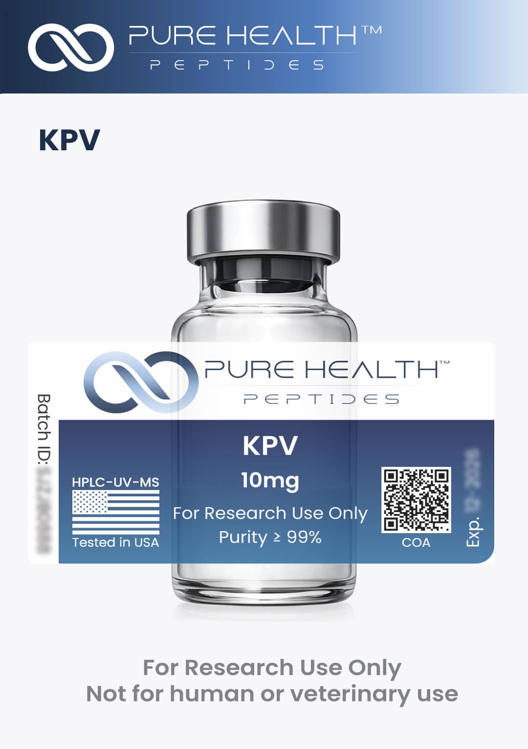 KPV Peptídeo Pure Health Peptides – 5 mg e 10 mg