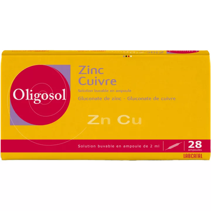 Oligosol Zinco Cobre Labcatal – 28 Ampolas de 2 ml